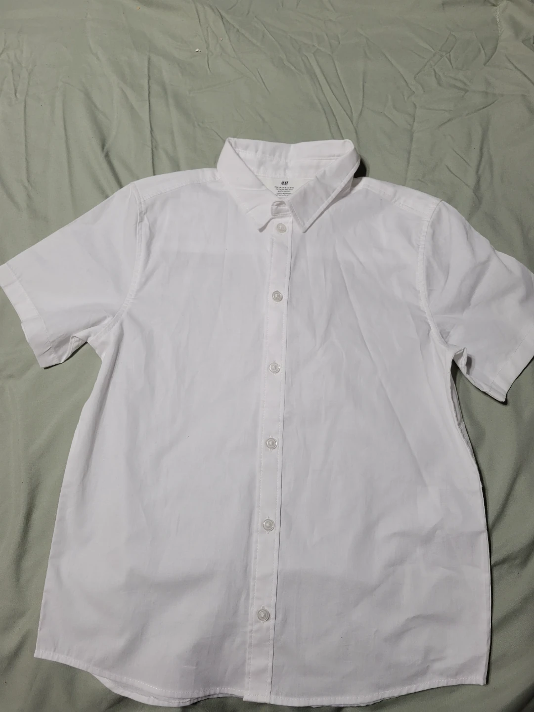 H&M White Button-Up Shirt, Size 8