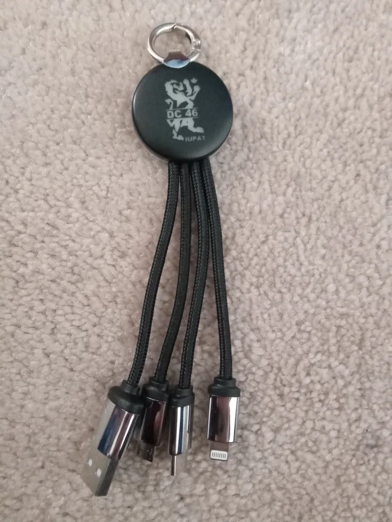 DC 46 IUPAT Multi-Connector Keychain Charger