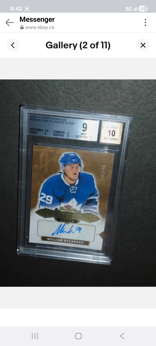 16/17 Fleer Showcase, William Nylander. Rookie/autograph - photo 2