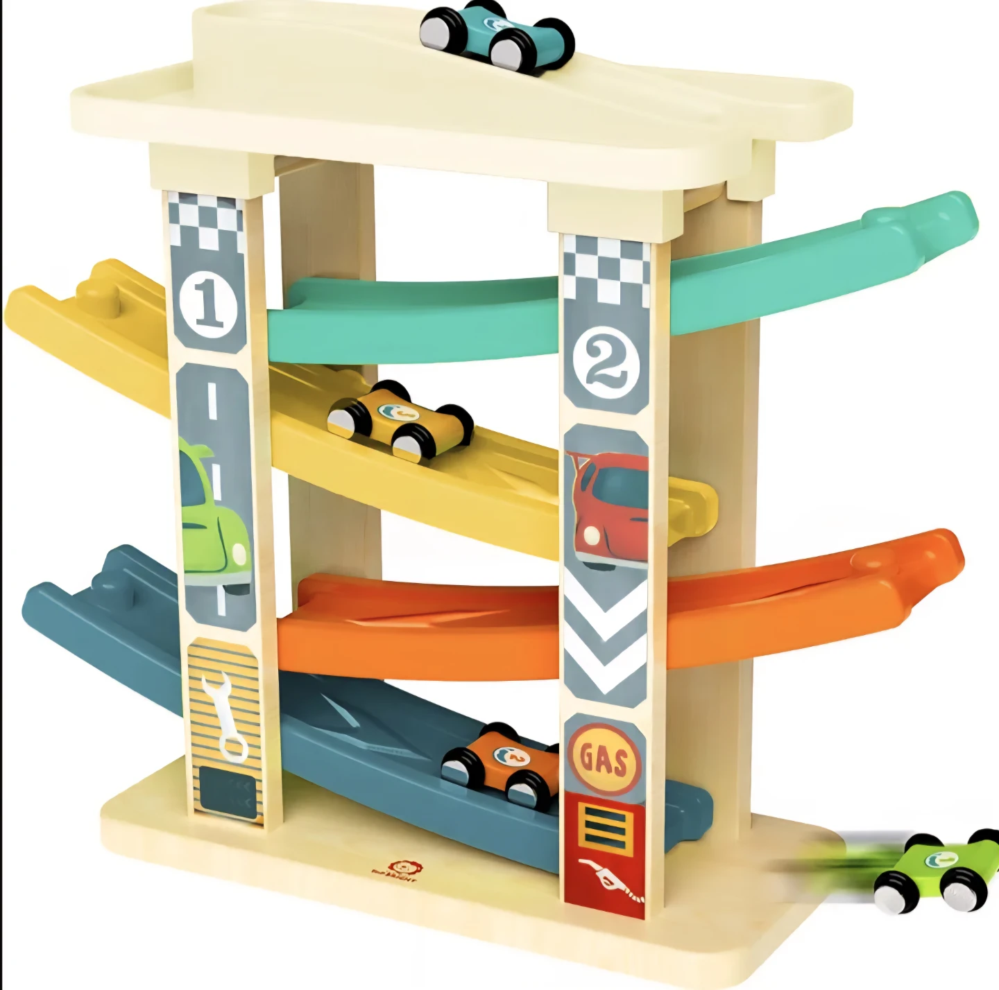 Top Bright Wooden Motor& Senses Car Race Track-Racer