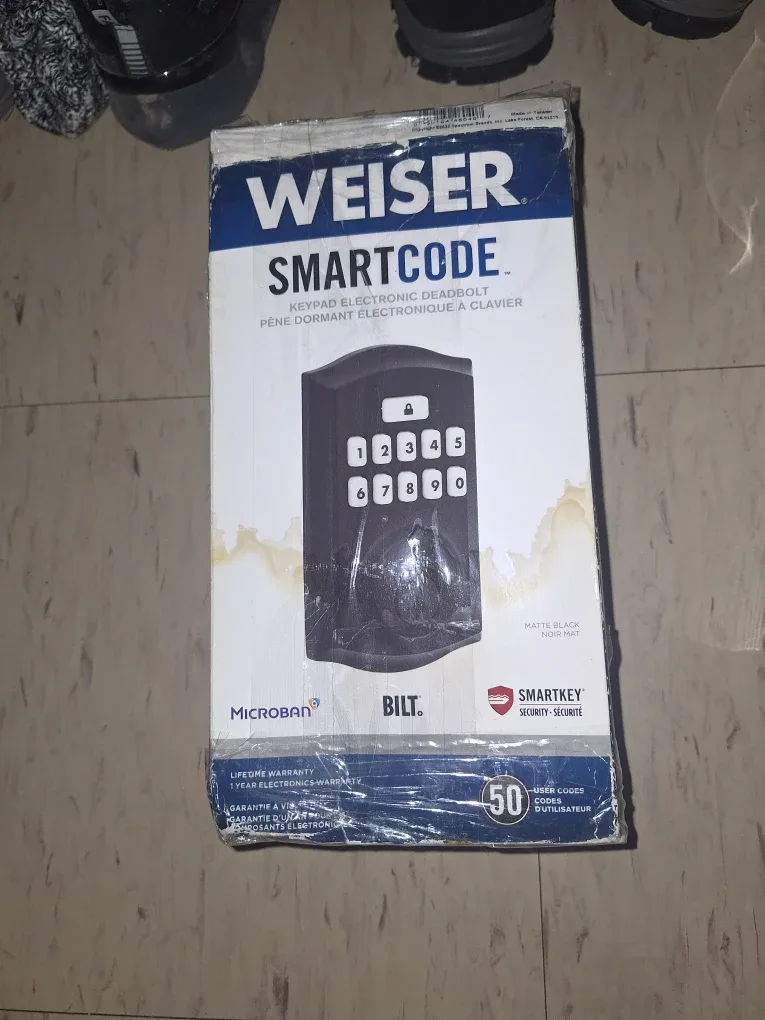 Weiser Smartcode Keypad Electronic Deadbolt - Matte Black