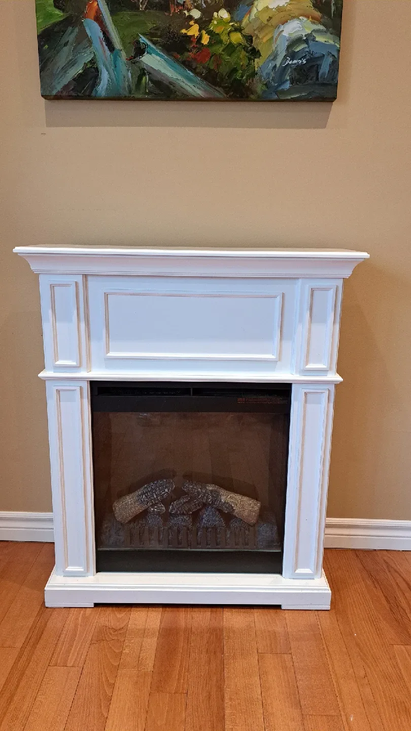 White Electric Fireplace - 31.5"W x 37.25"H x D9.5" image indicator(3)