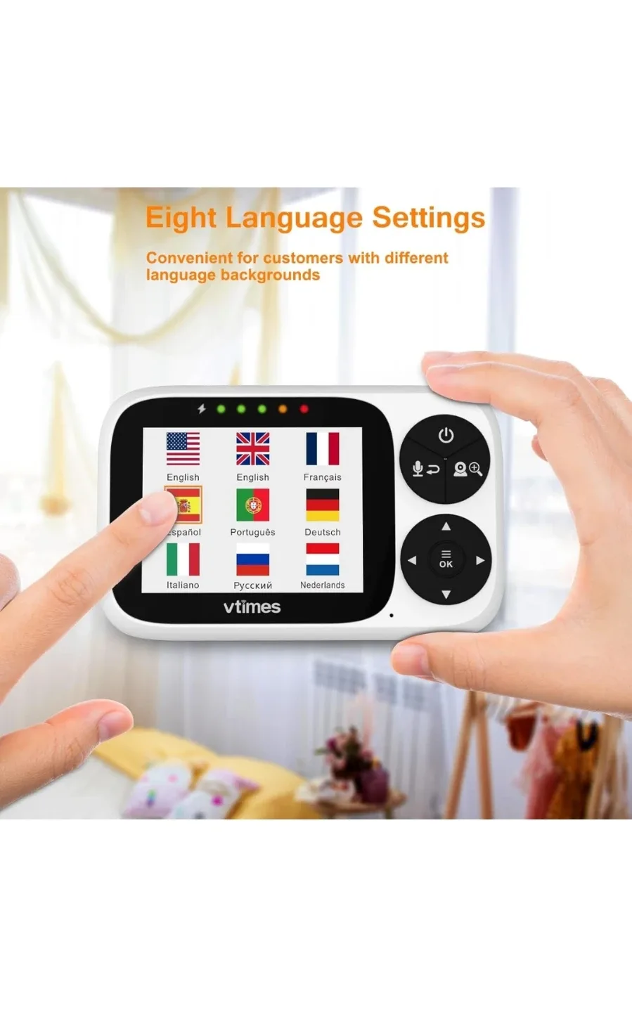 NewVideo Baby Monitor with 1 Camera, 3.2" IPS Screen image indicator(3)