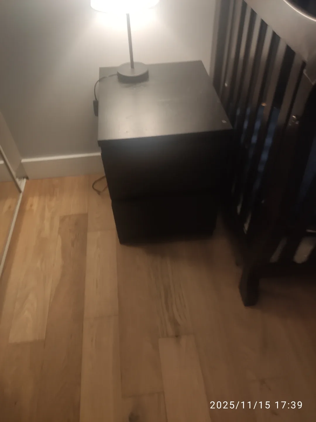 A set of Black Two-Drawer Nightstand image indicator(2)