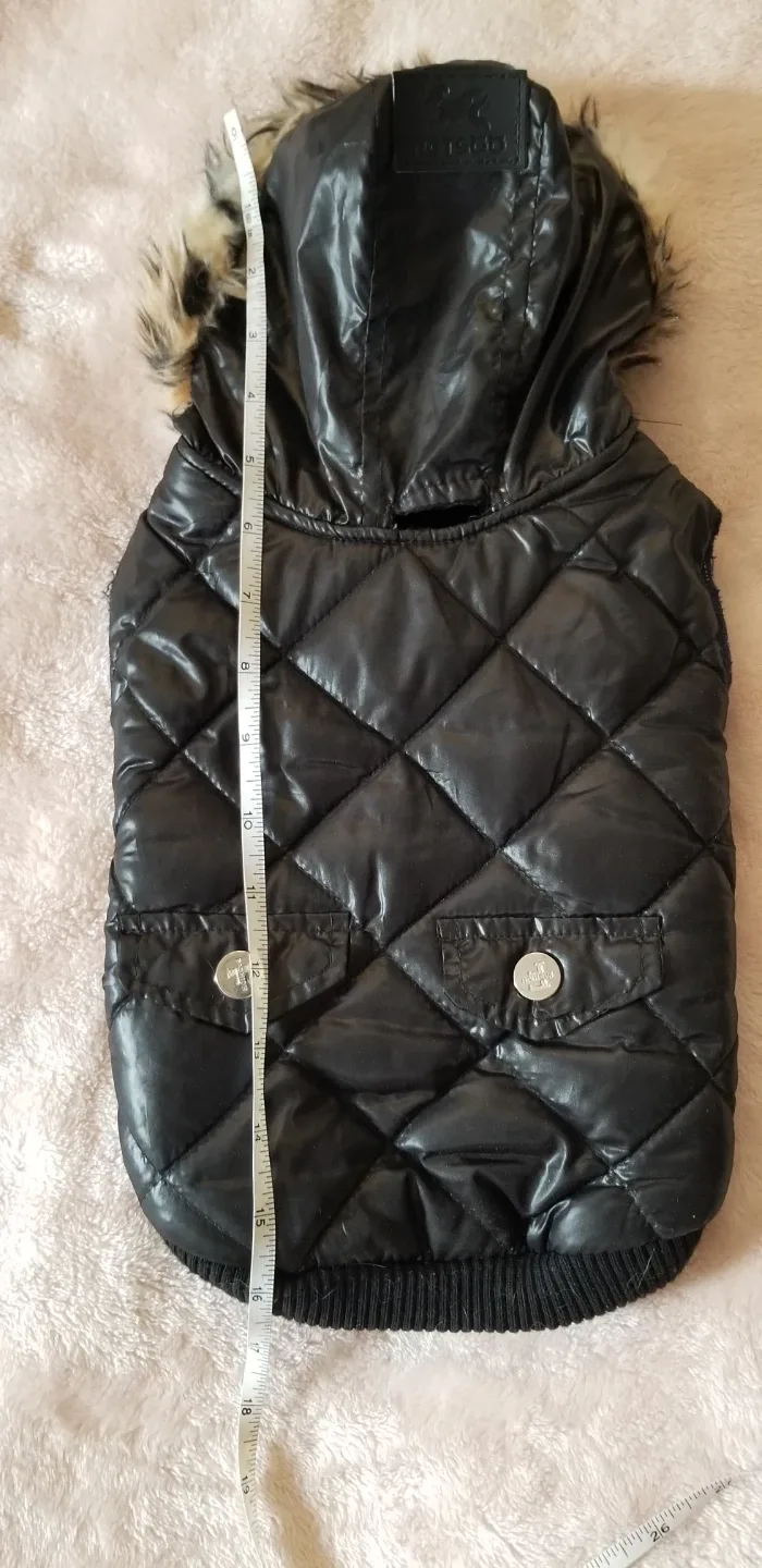 Bebe Black Puffer Dog Vest with Hood image indicator(3)