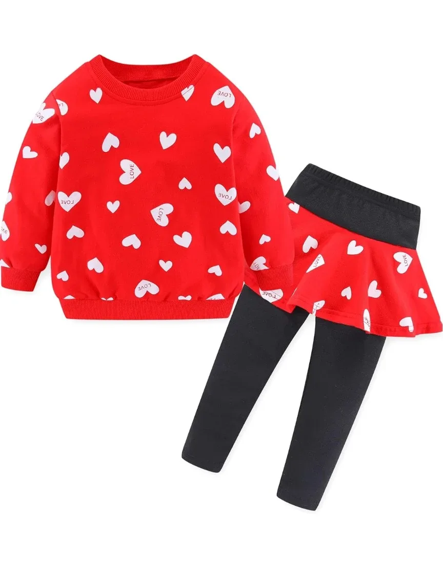 New Girls' Red Heart Outfit, Size 7 image indicator(3)