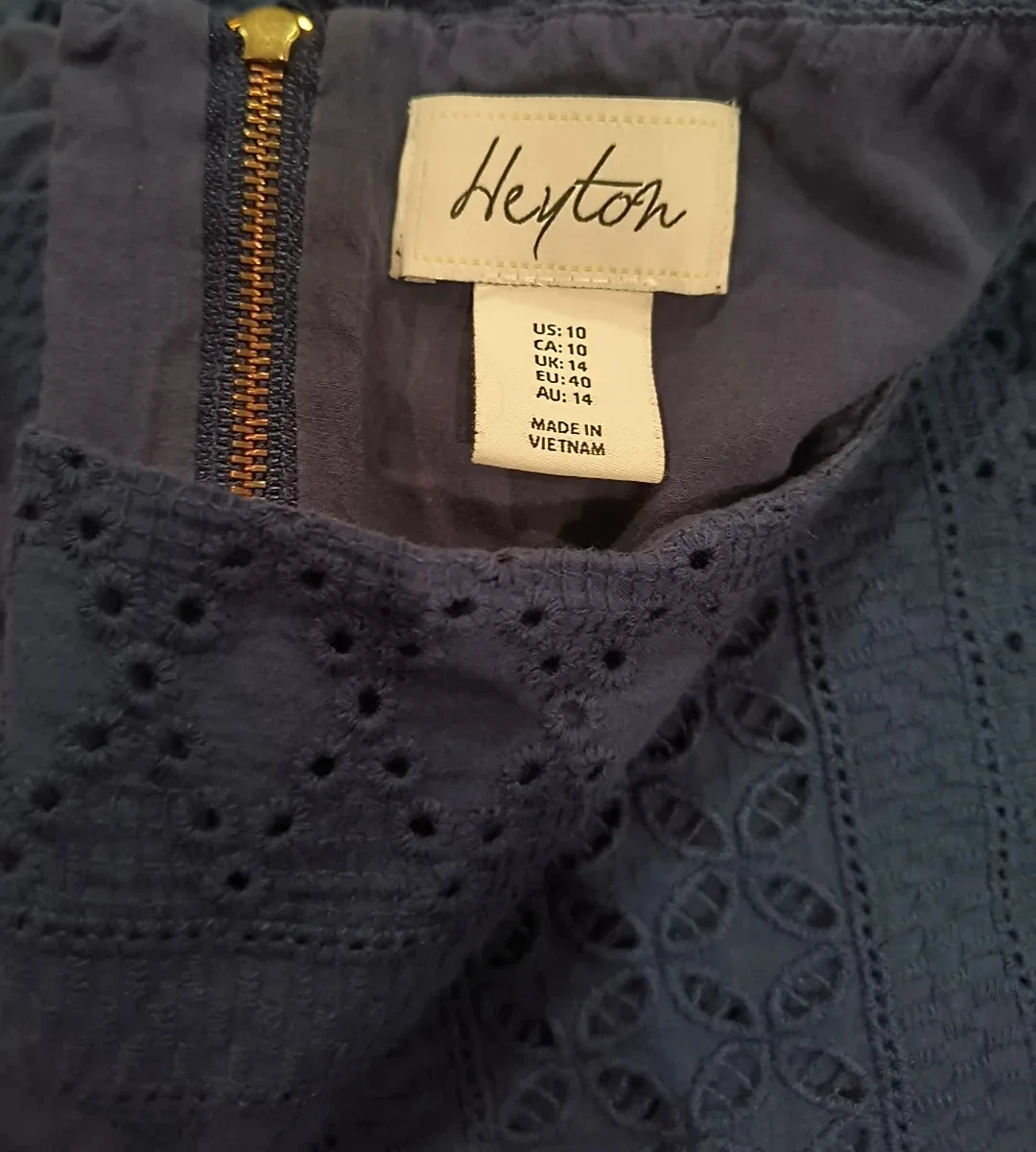 Heyton Navy Blue Sleeveless Dress - Size 10 image indicator(8)