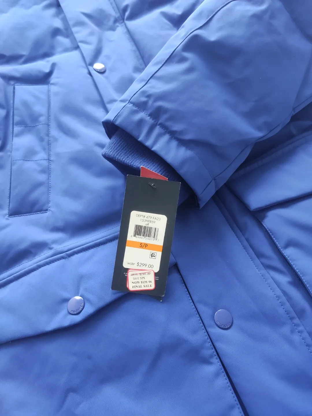 Tommy Hilfiger Blue Puffer Jacket - Size S image indicator(2)
