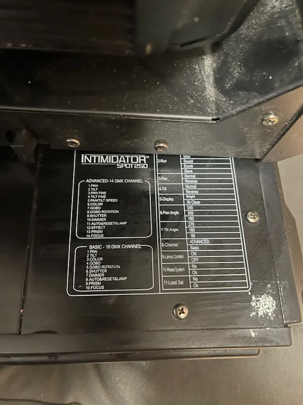 Chauvet Intimidator Spot 250 Moving Head Light image indicator(3)