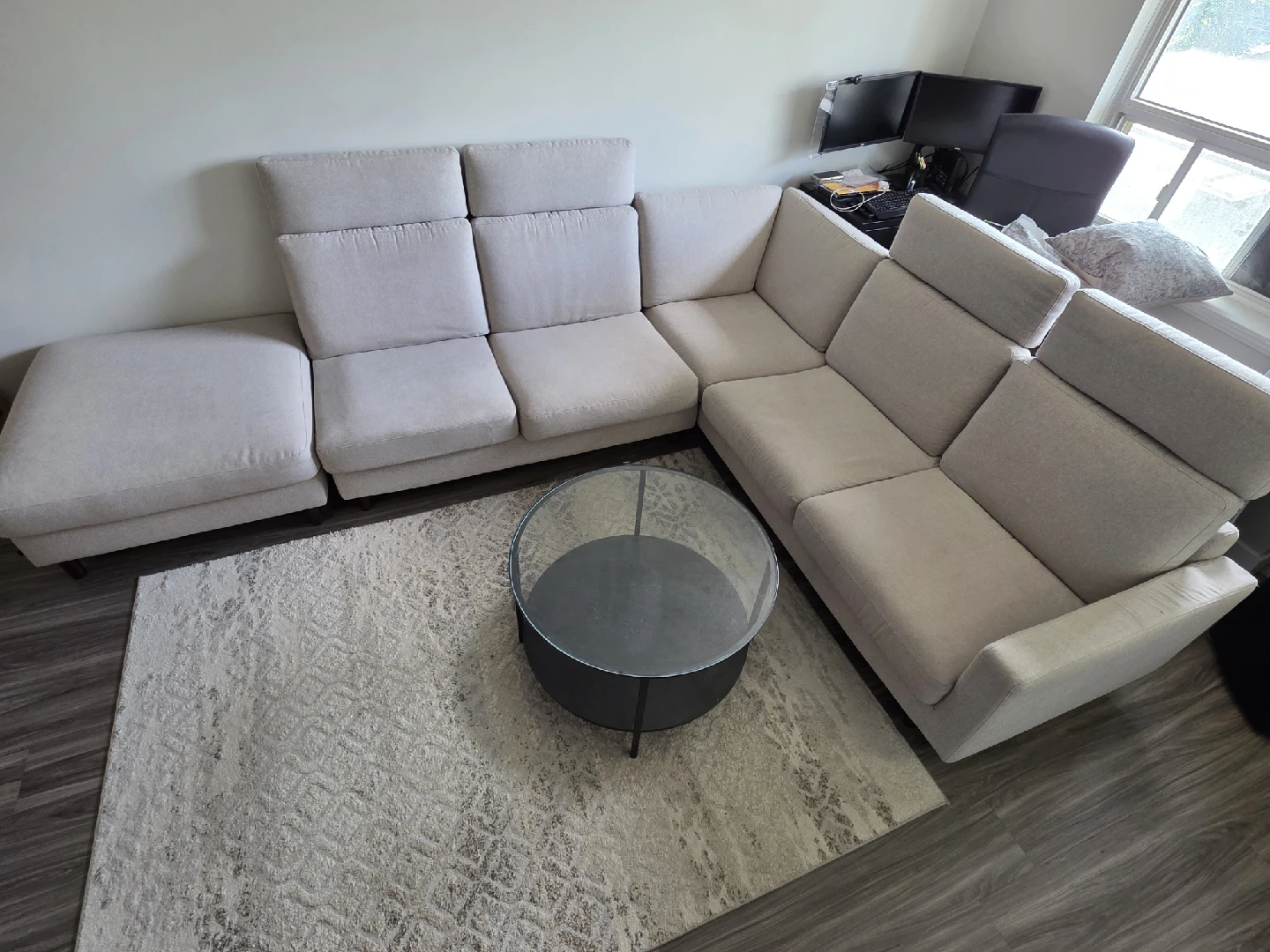 Oskar 2-Piece Sectional Sofa with Ottoman(Storage)