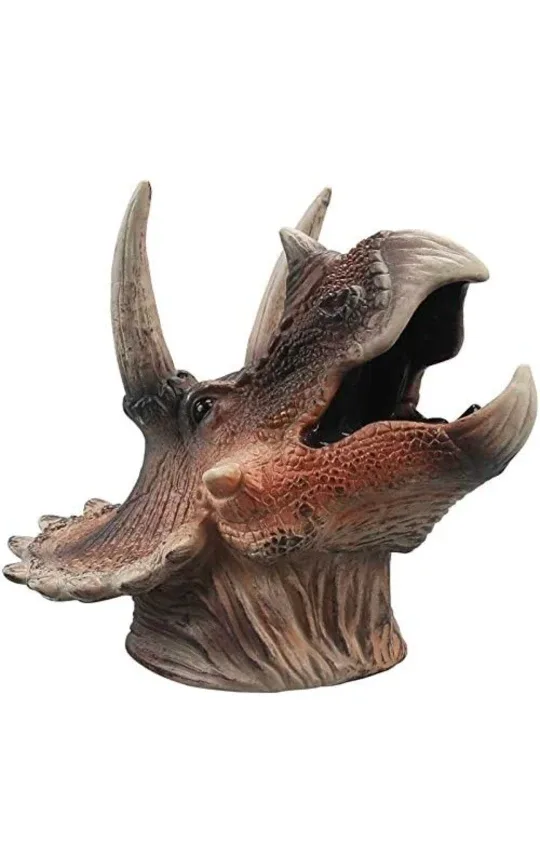 Hyper Realistic Home DECORATION, Triceratops Dinosaur Puppets image indicator(9)
