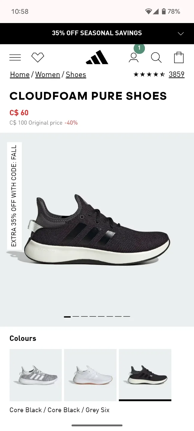 Adidas Cloudfoam Pure Women's Shoes image indicator(6)