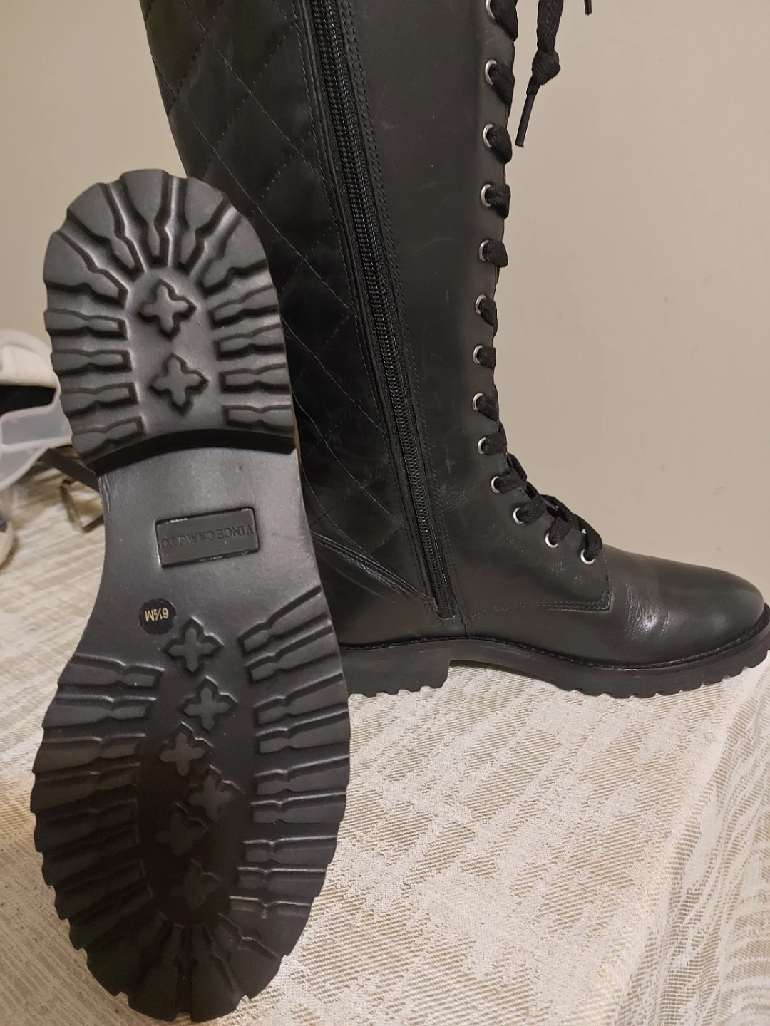 Vince Camuto Black Leather Knee-High Boots - Size 6M - photo 2