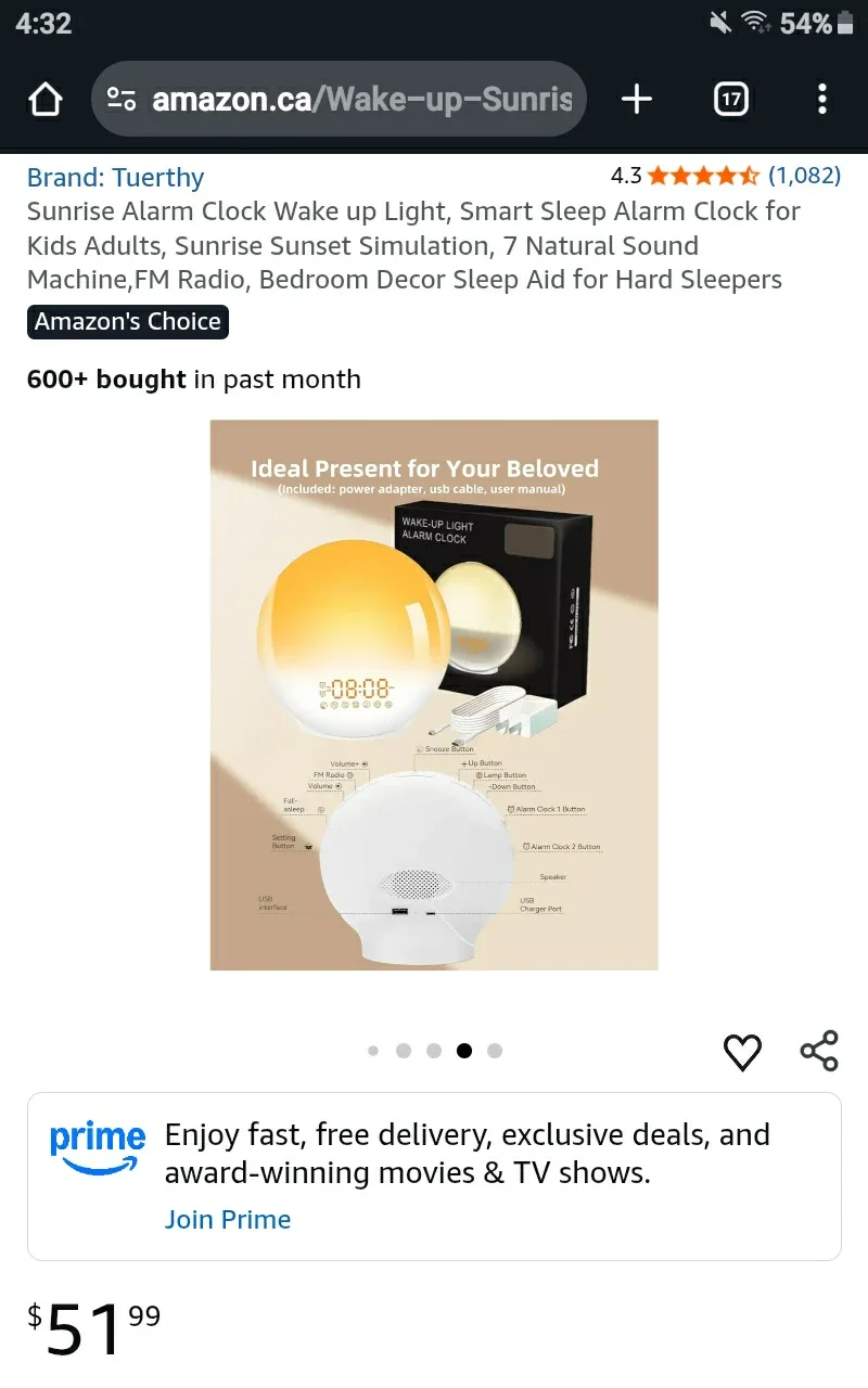 Wake Up Lamp w / Alarm Clock & Radio - Retails $51.99+Tx image indicator(9)