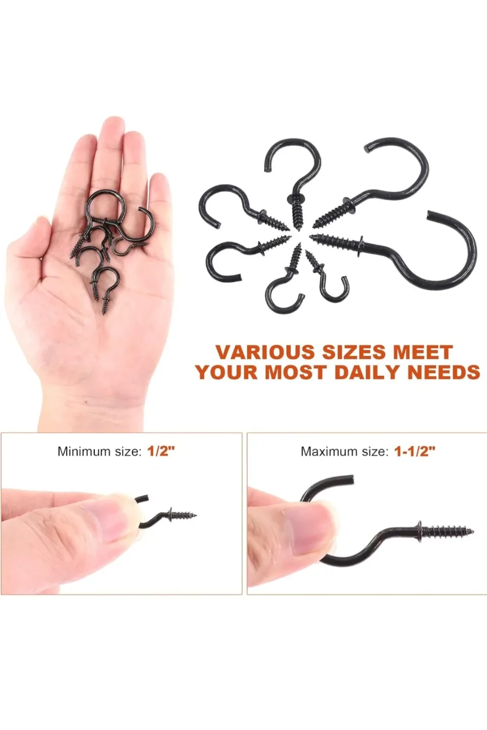 Tanstic 205 Pcs Ceiling Hooks Cup Hooks Assortment image indicator(4)