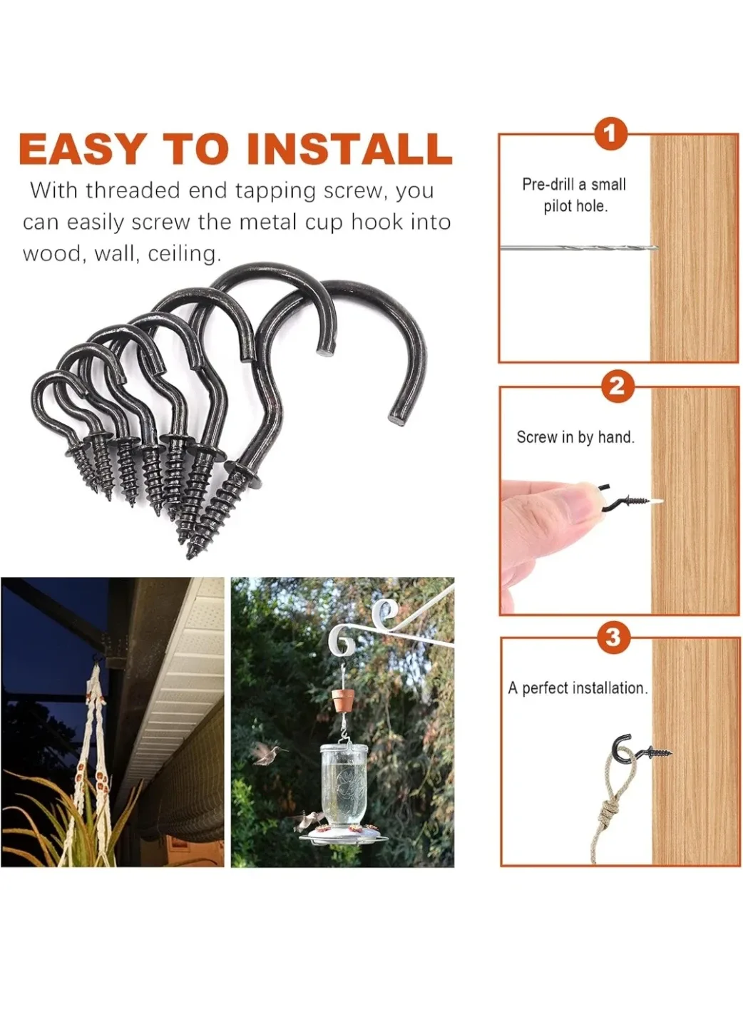 Tanstic 205 Pcs Ceiling Hooks Cup Hooks Assortment image indicator(5)