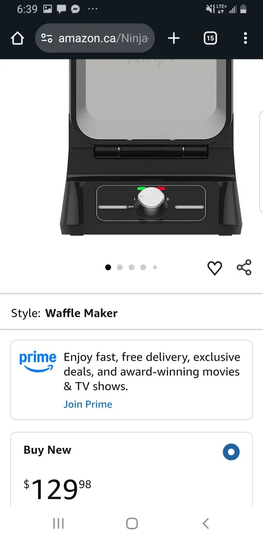 Ninja Neverstick Belgian Waffle Maker - Like New! image indicator(4)