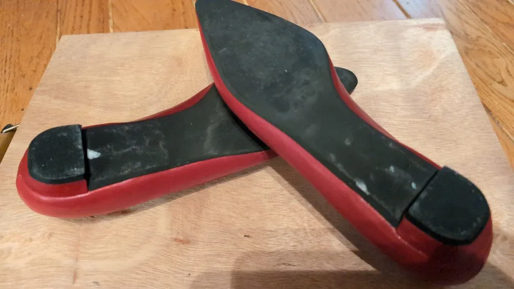 L.K. Bennett Red Leather Kitten Heels image indicator(2)