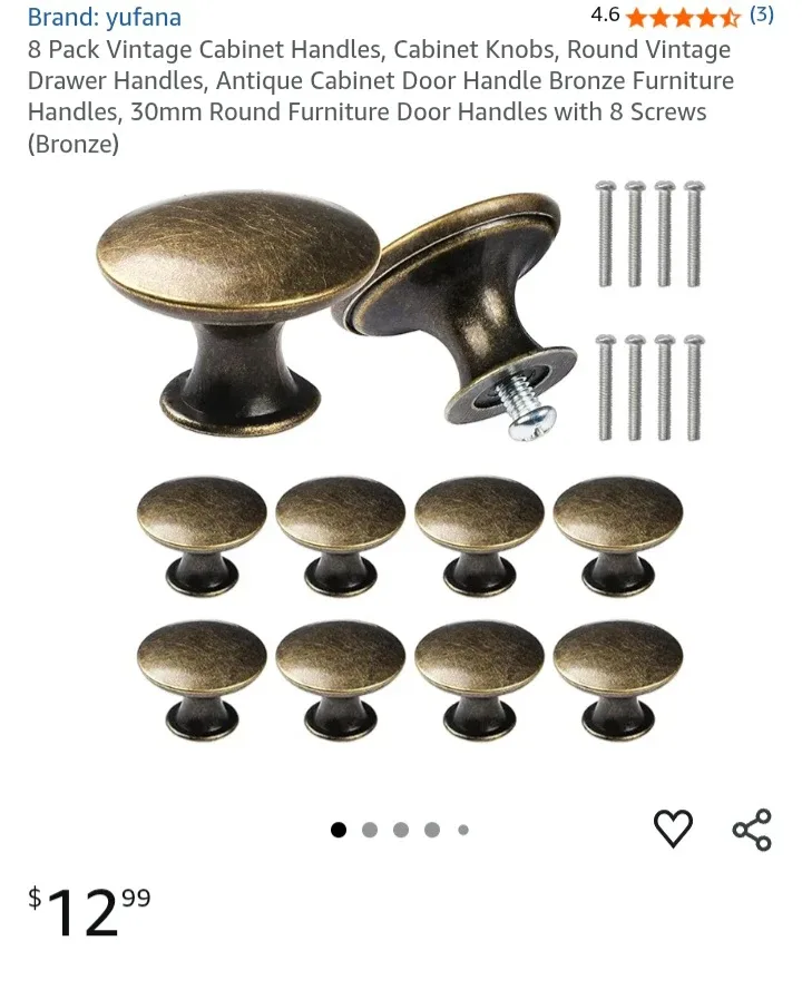 NEW! Yufana Vintage Cabinet Knobs - 8 Pack + Bonus image indicator(2)