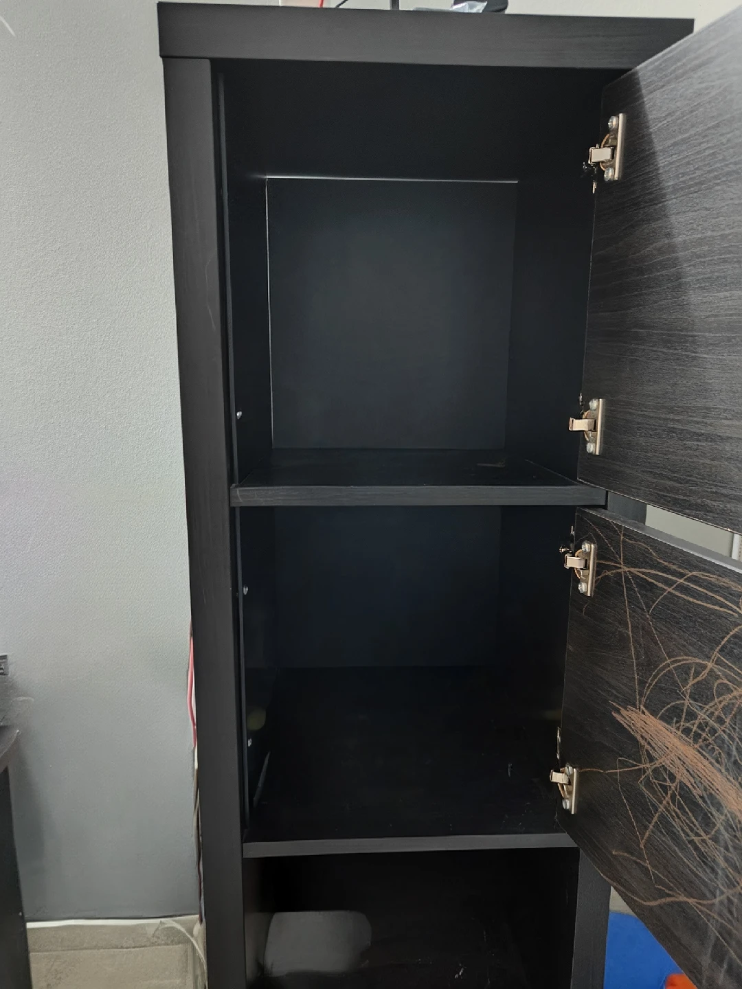 Black Shelving Unit with Doors - photo 2