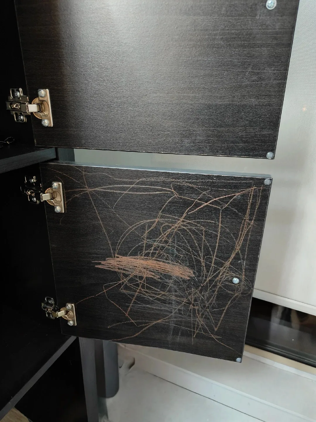 Black Shelving Unit with Doors image indicator(3)