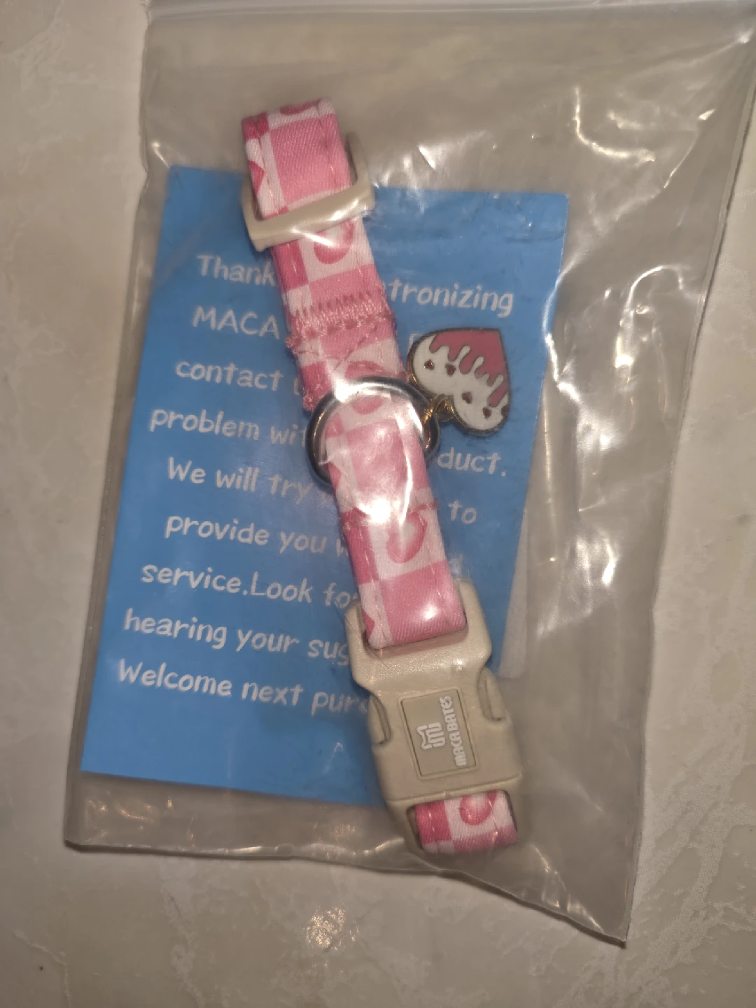 MACA BATES Pink Dog Collar