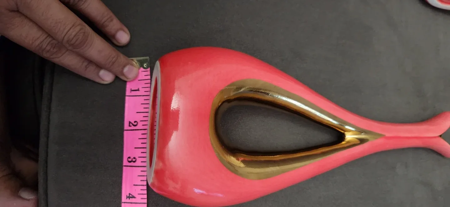 Coral & Gold Decorative Vase - 13 Inches image indicator(8)