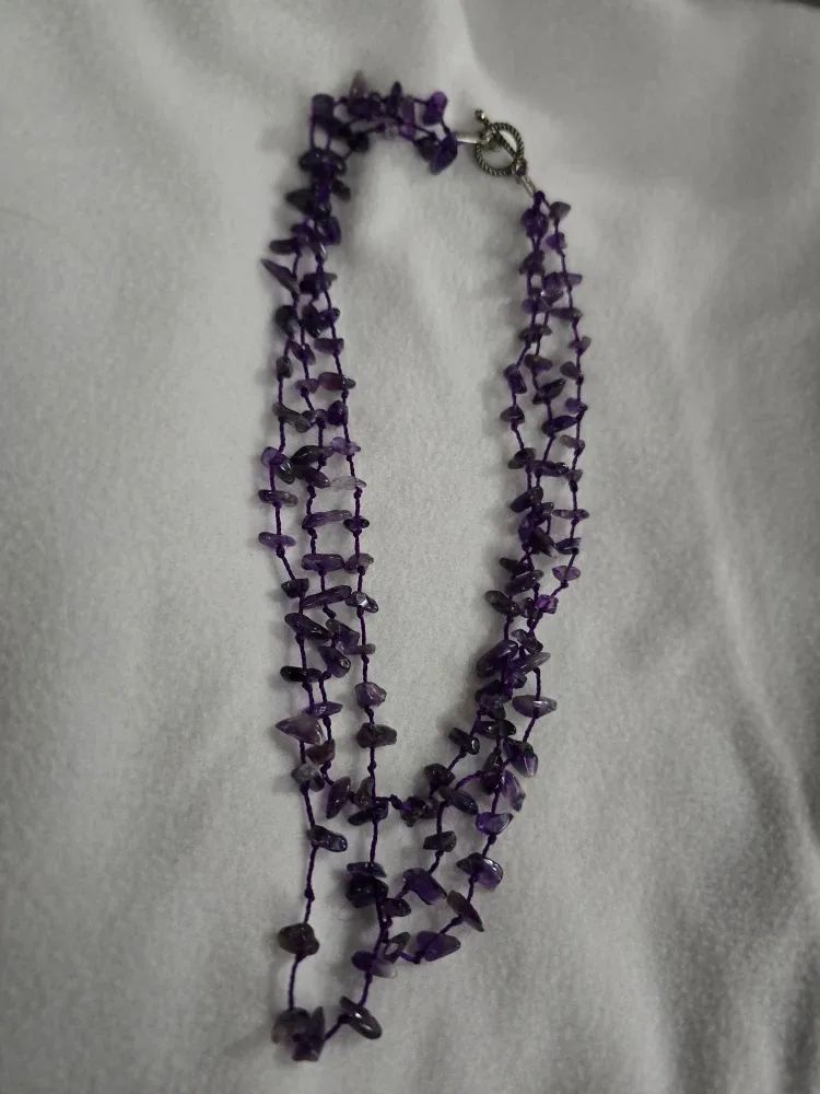 Purple Amethyst Beaded Necklace