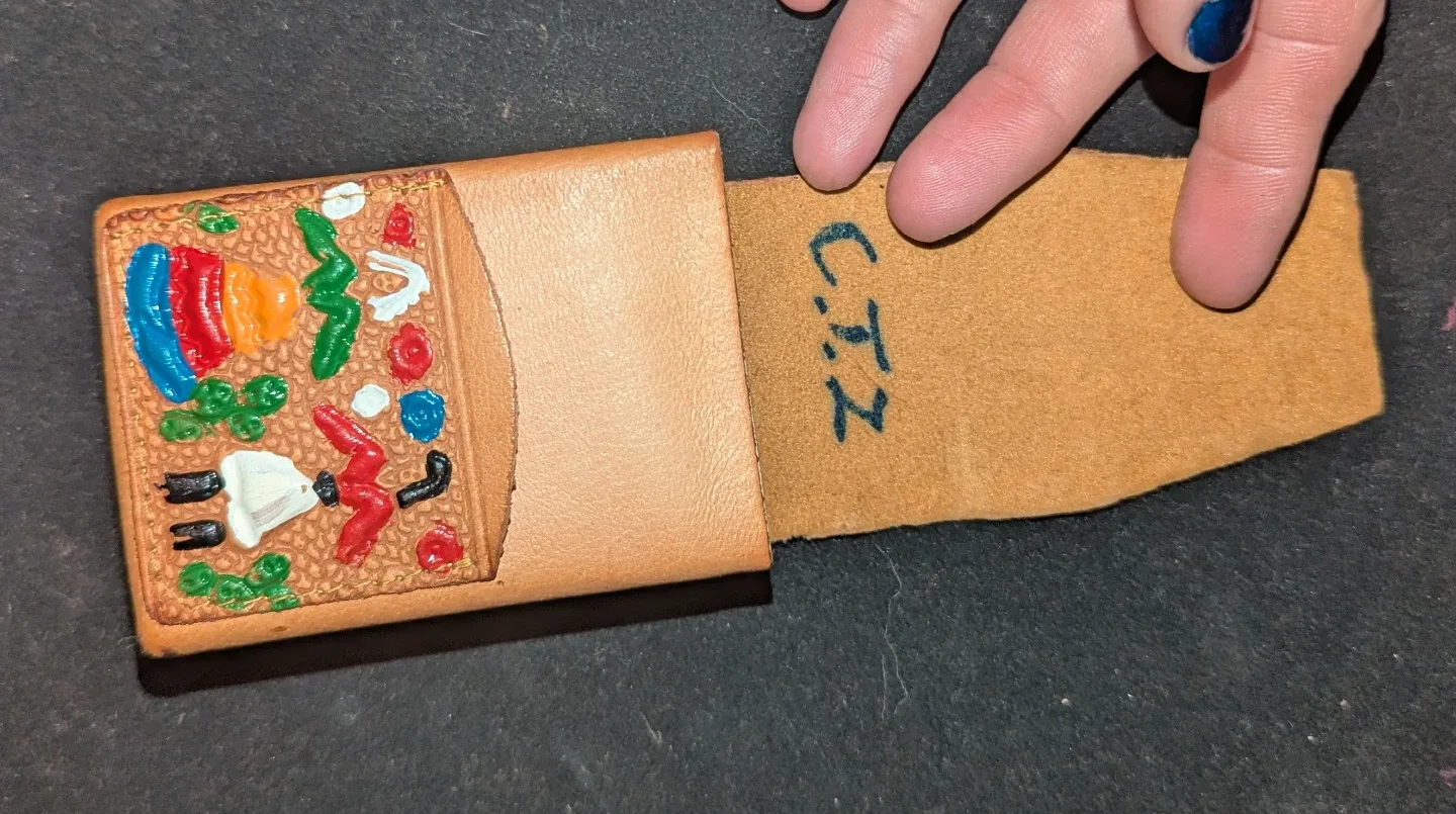 Leather Cigarette Case with Folk Art image indicator(3)