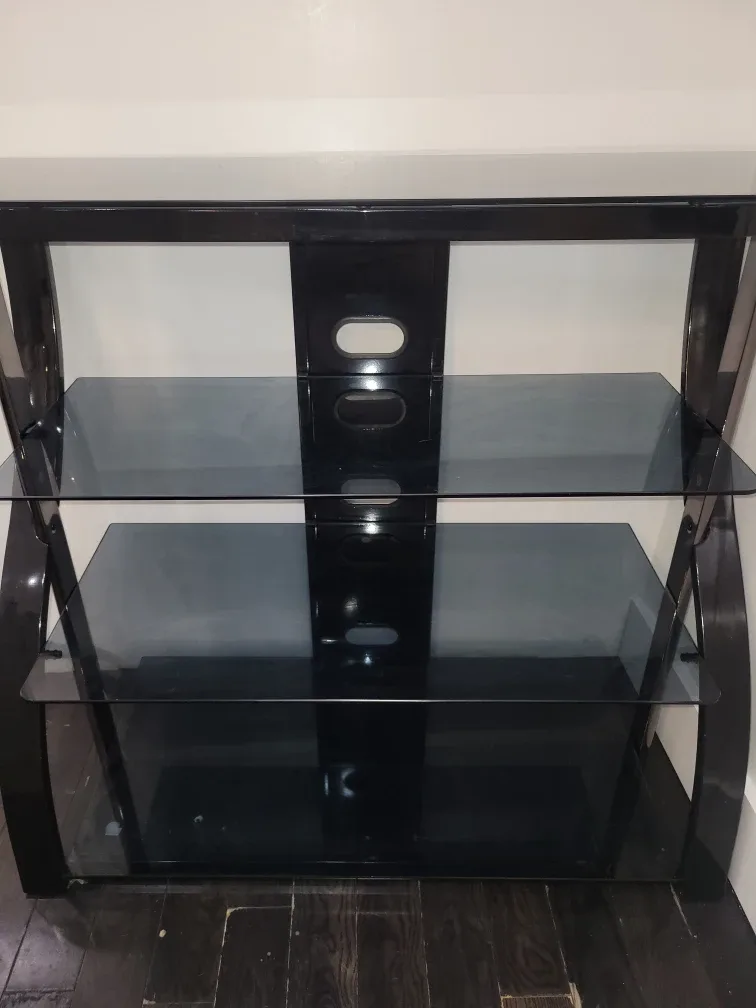 Black Glass TV Stand
