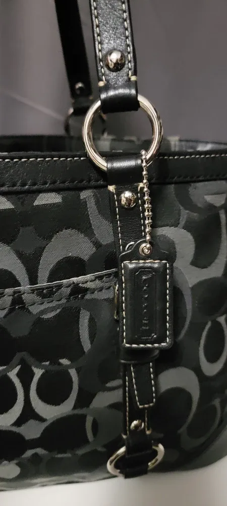 Coach Black/Grey Signature Print Tote Bag image indicator(3)