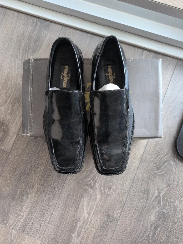 Zengara Black Leather Dress Shoes image indicator(2)