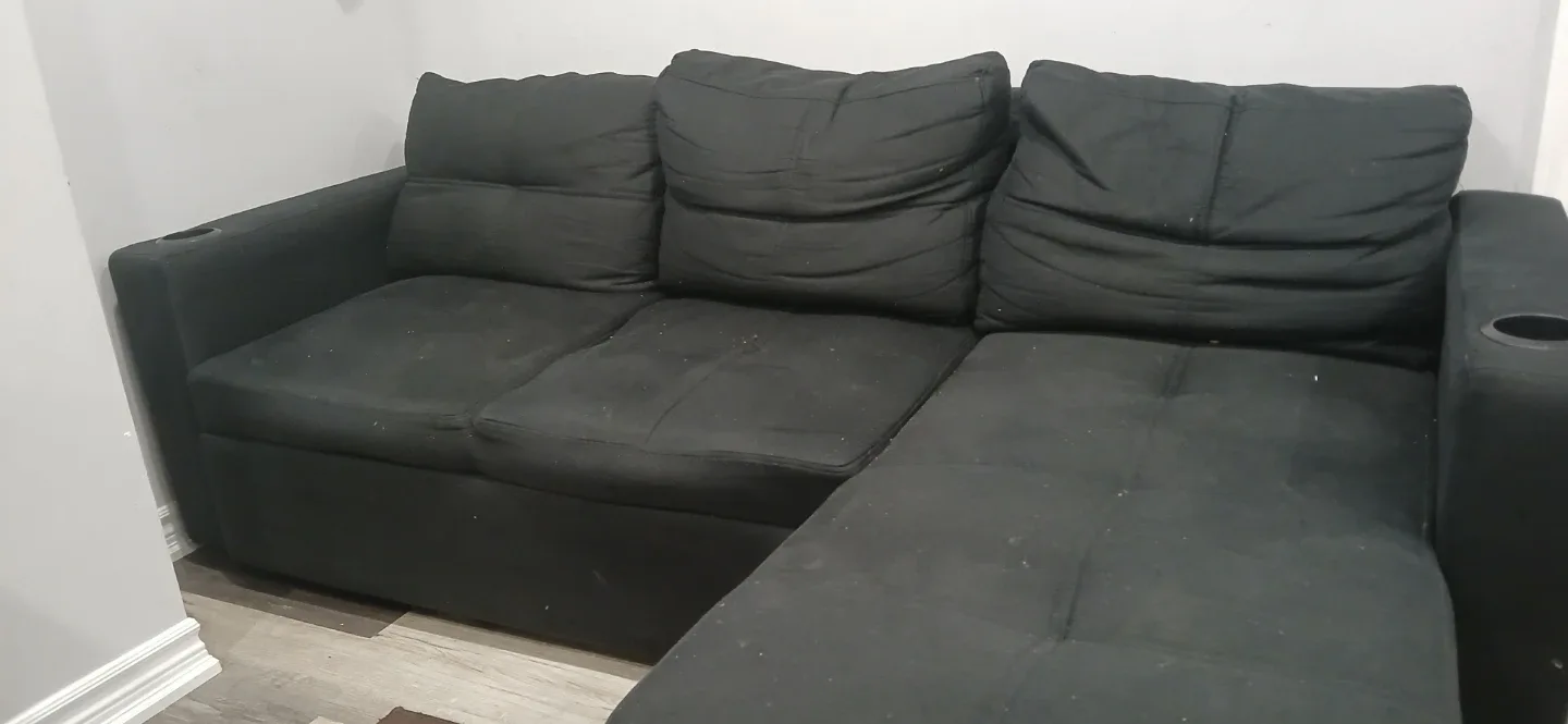 Black Sectional Sofa with storage