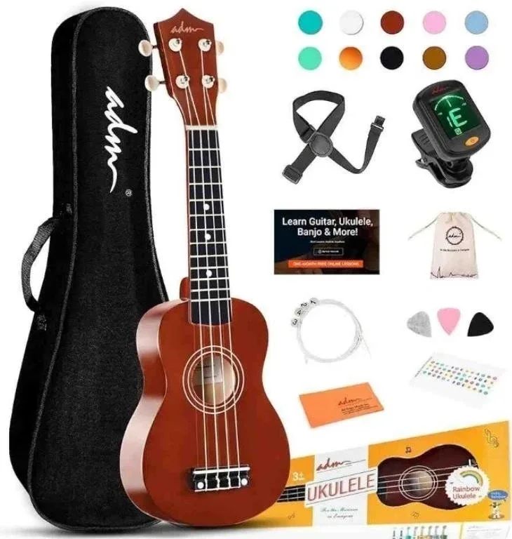 ADM Ukulele with Case & Accessories