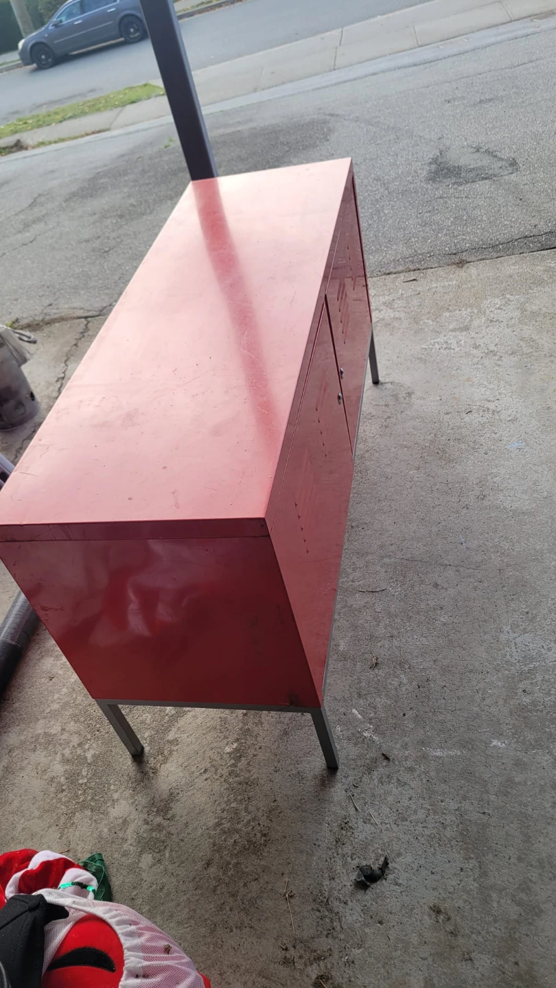 Ikea Red Metal Locker Style Cabinet - photo 3