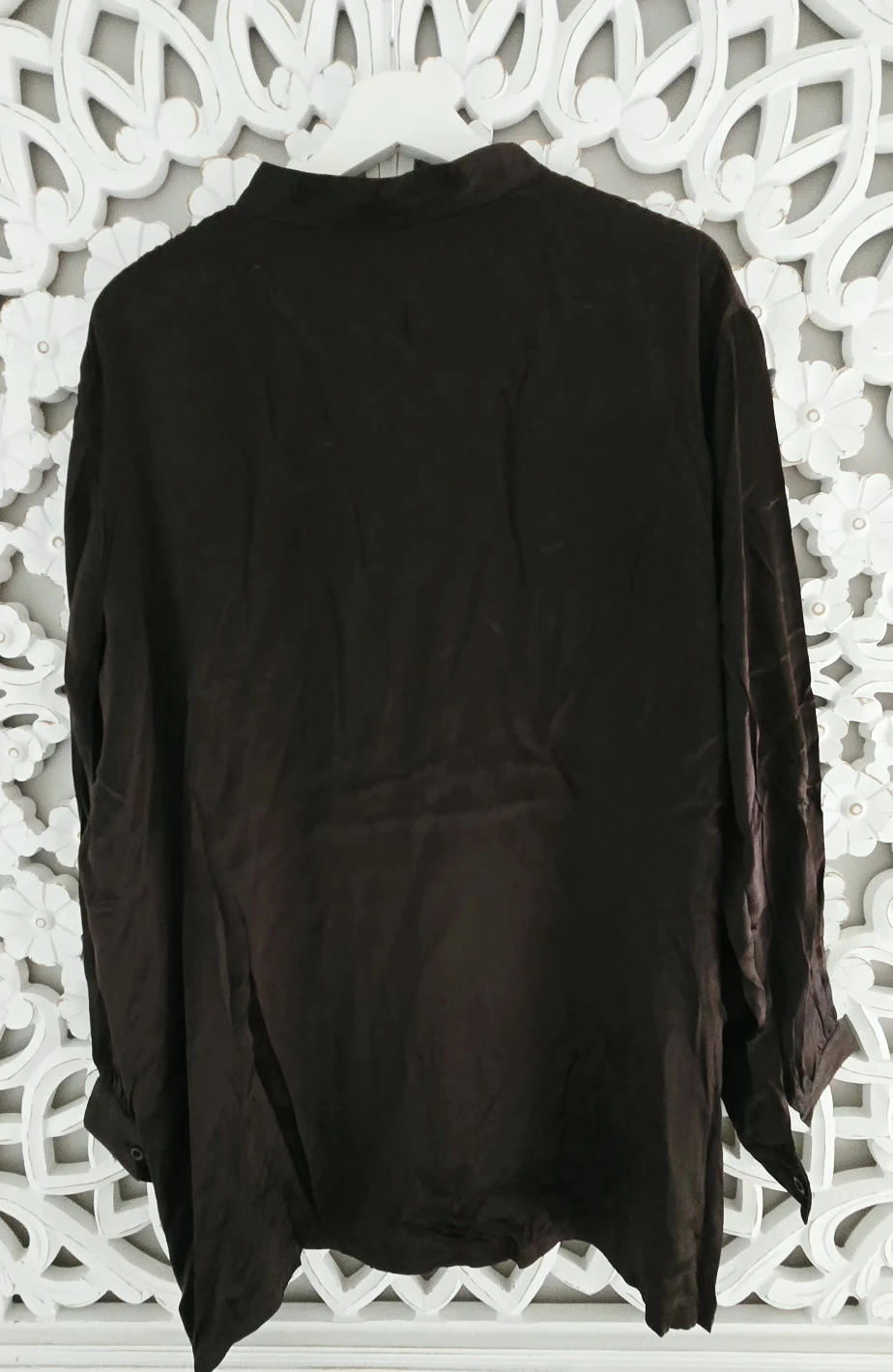 Brown Long Sleeve Silk Shirt - photo 2
