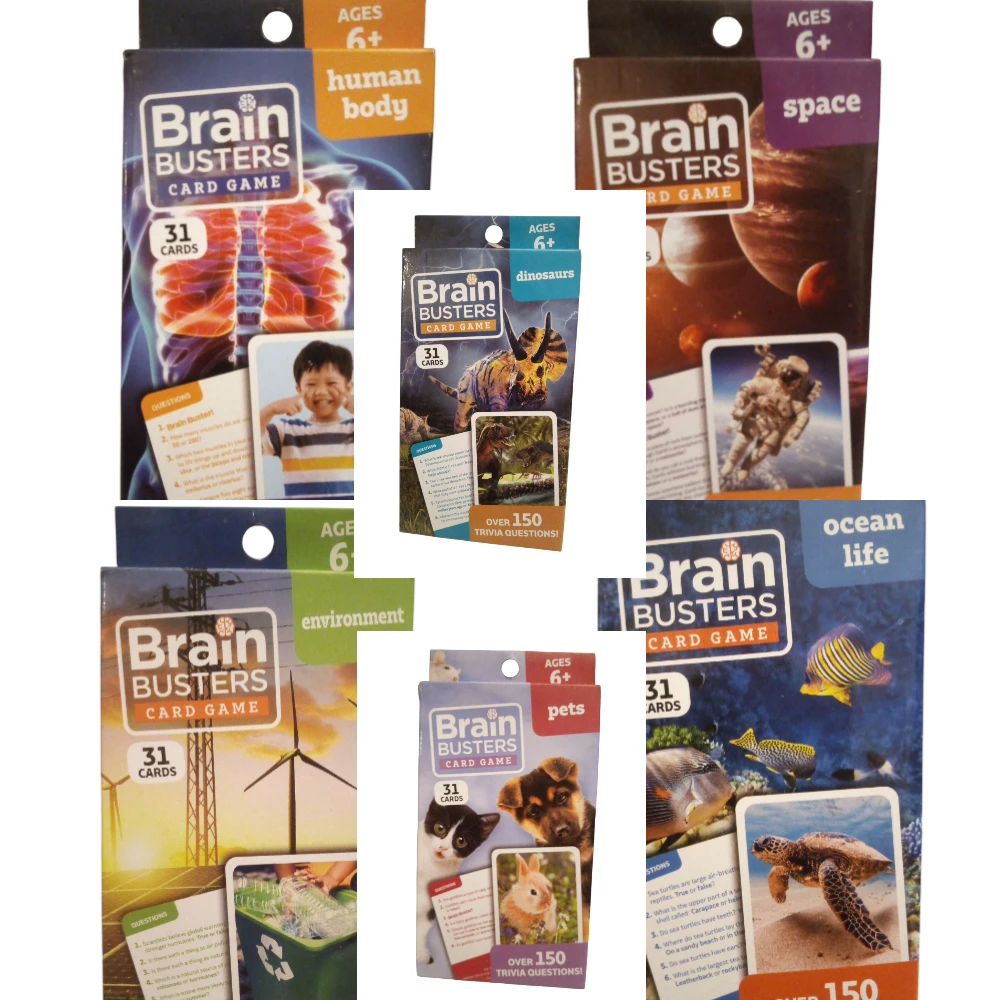 Brain Busters Card Games - Ages 6+ - 6pcs