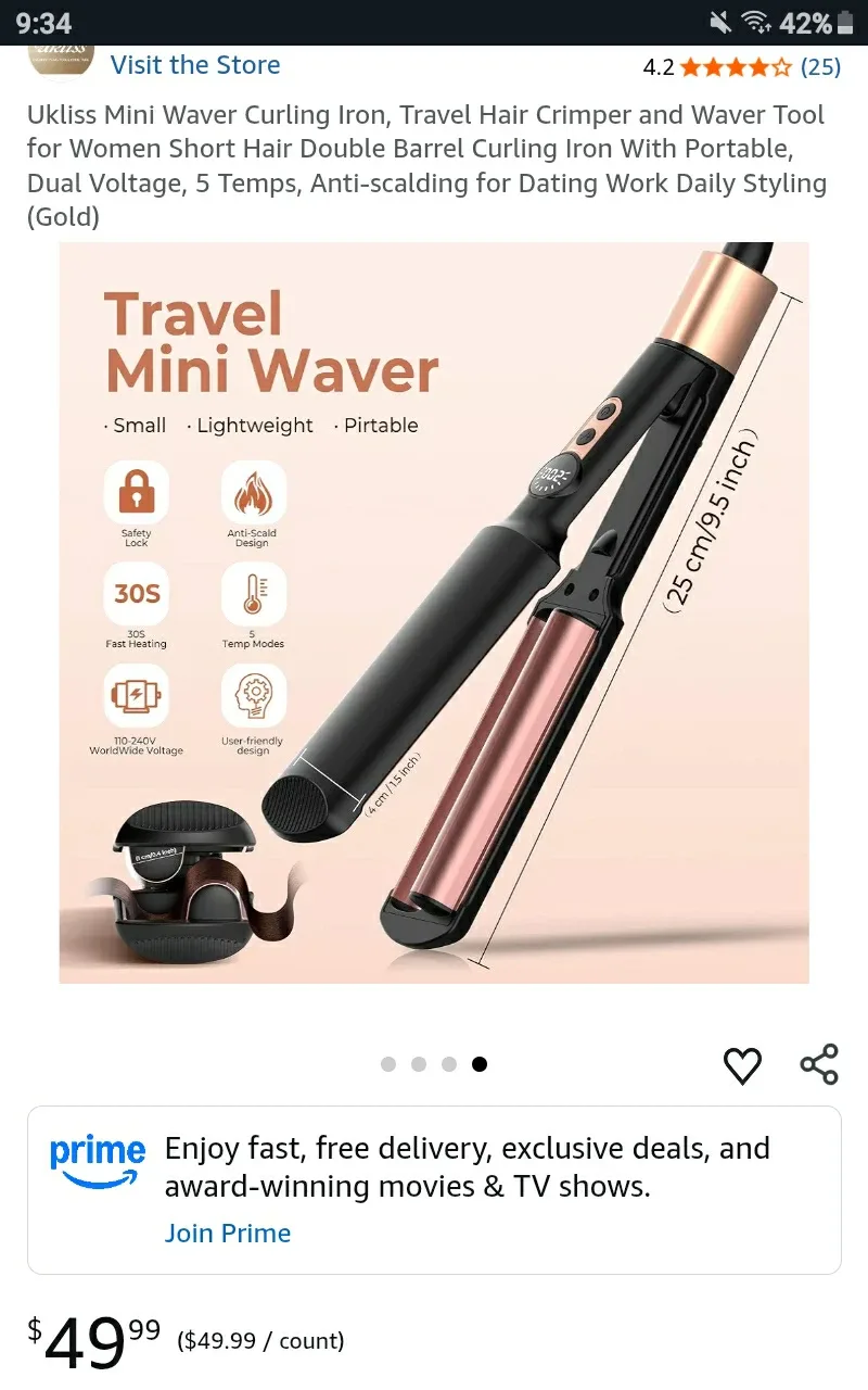 🆕 Ukliss Mini Waver Curling Iron - Retails $49.99+Tx image indicator(2)