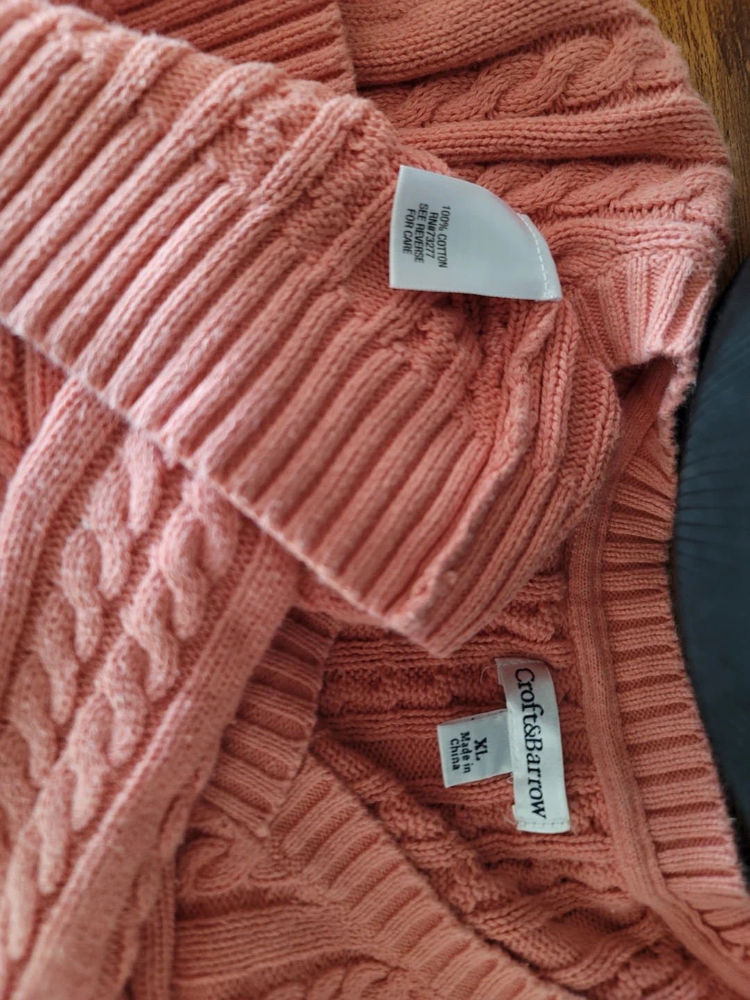 Croft & Barrow Pink Cable Knit Sweater - XL - photo 2