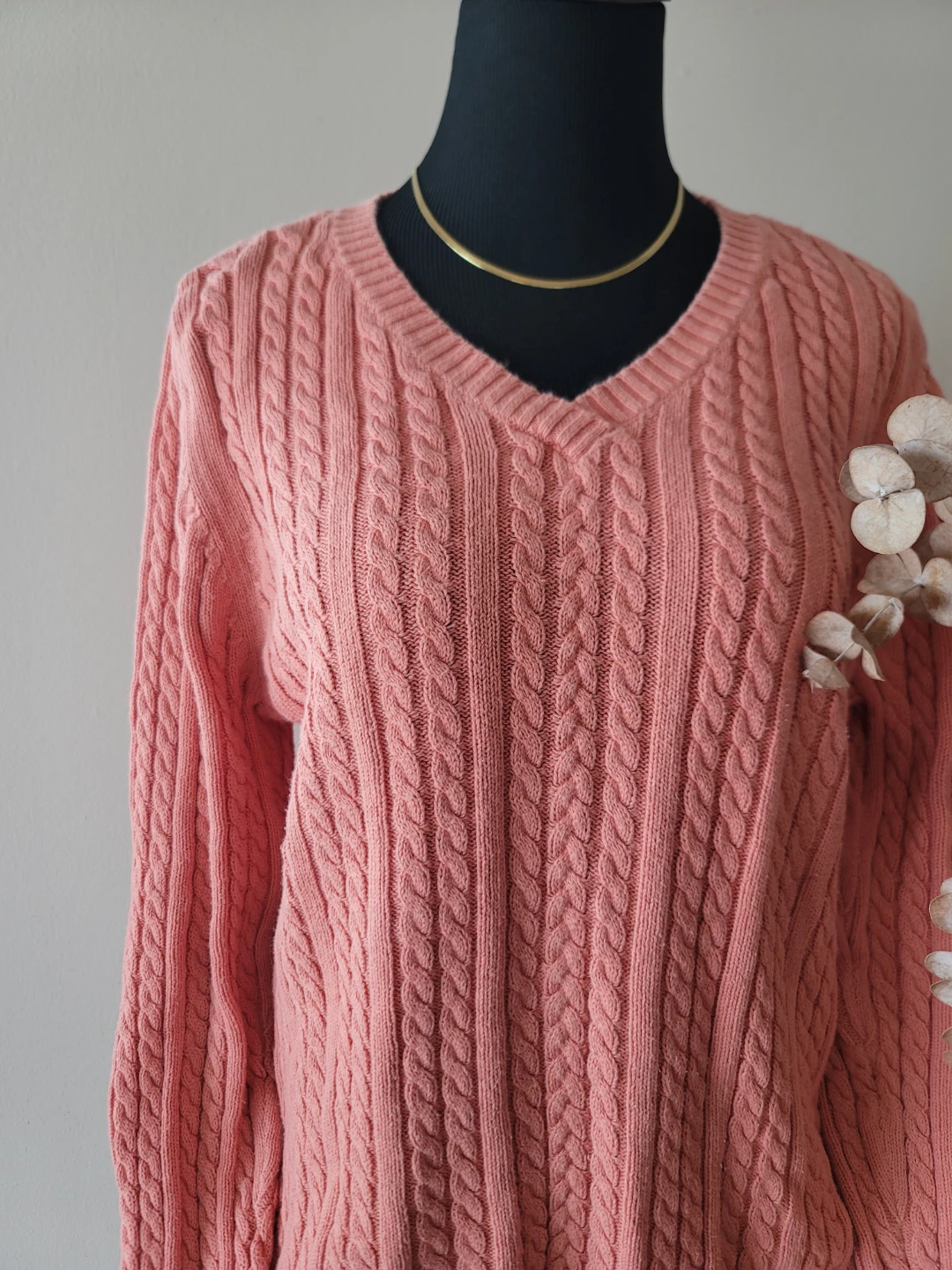 Croft & Barrow Pink Cable Knit Sweater - XL - photo 3
