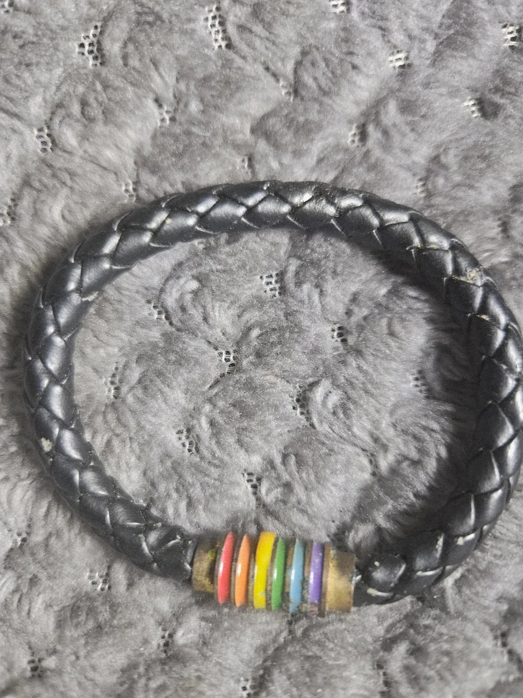 🥕🥕Braided Black Leather Bracelet thumbnail