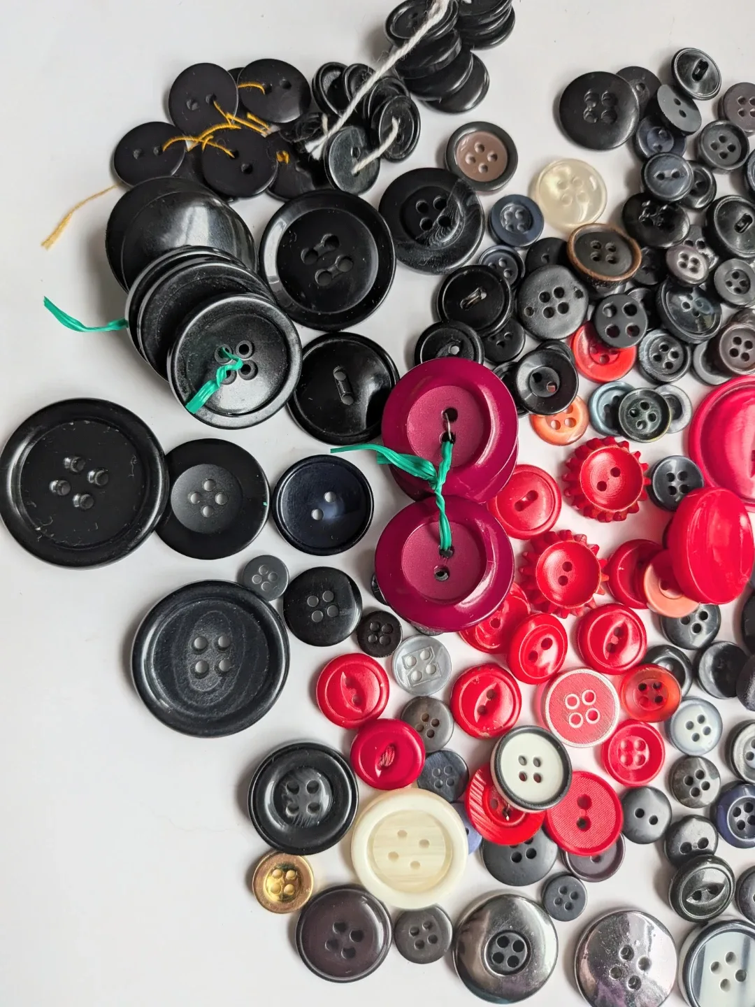 Assorted Vintage Buttons - Black, Red, Grey image indicator(2)