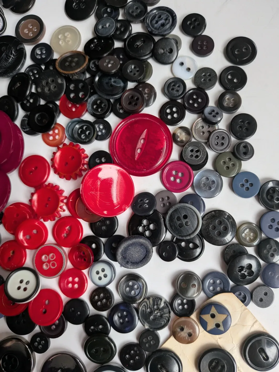 Assorted Vintage Buttons - Black, Red, Grey image indicator(3)
