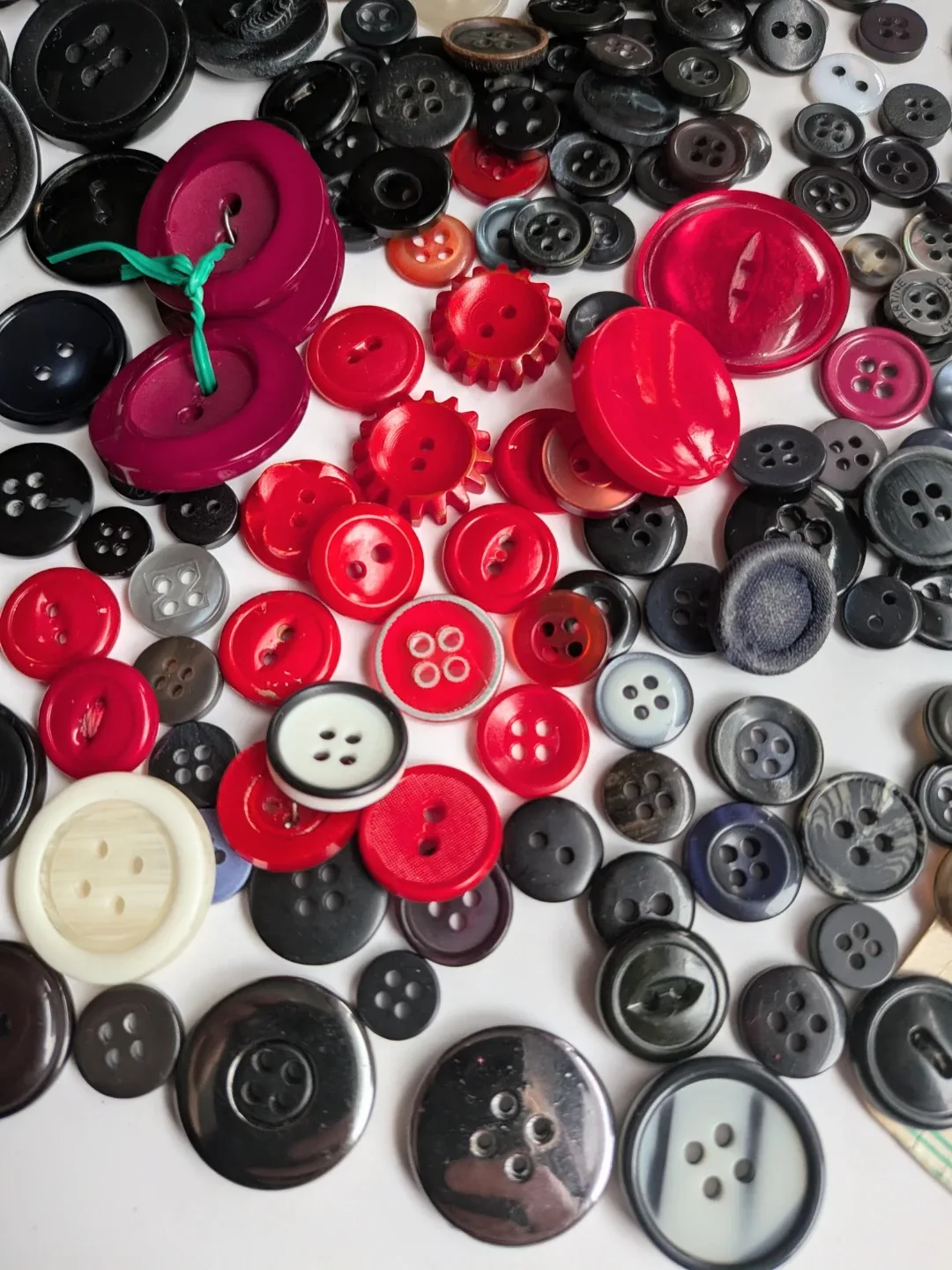 Assorted Vintage Buttons - Black, Red, Grey image indicator(4)
