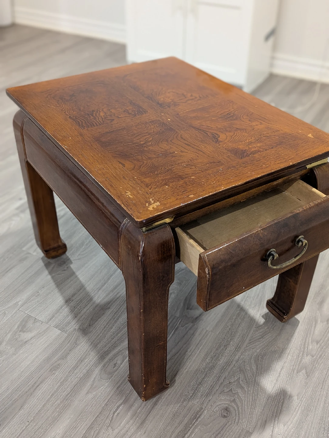 Two vintage Wood End Table with Drawer - photo 2