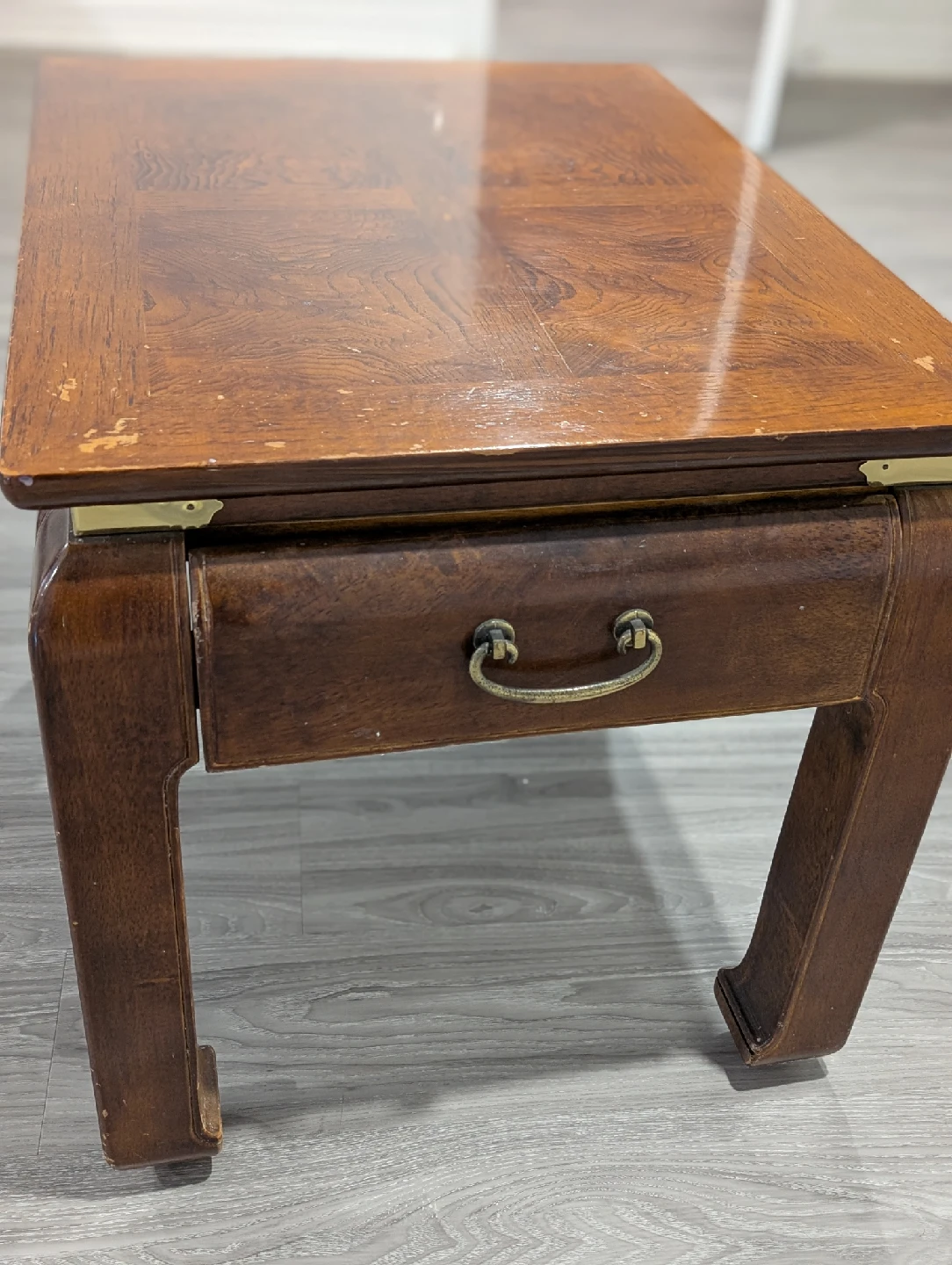 Two vintage Wood End Table with Drawer - photo 3