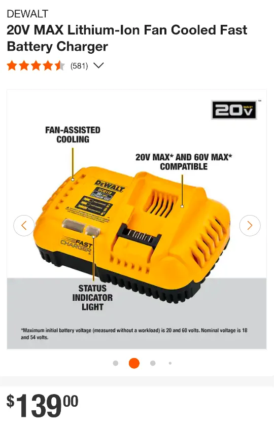 20V Max DeWalt FAST CHARGING 2- Pack Starter Kit image indicator(2)