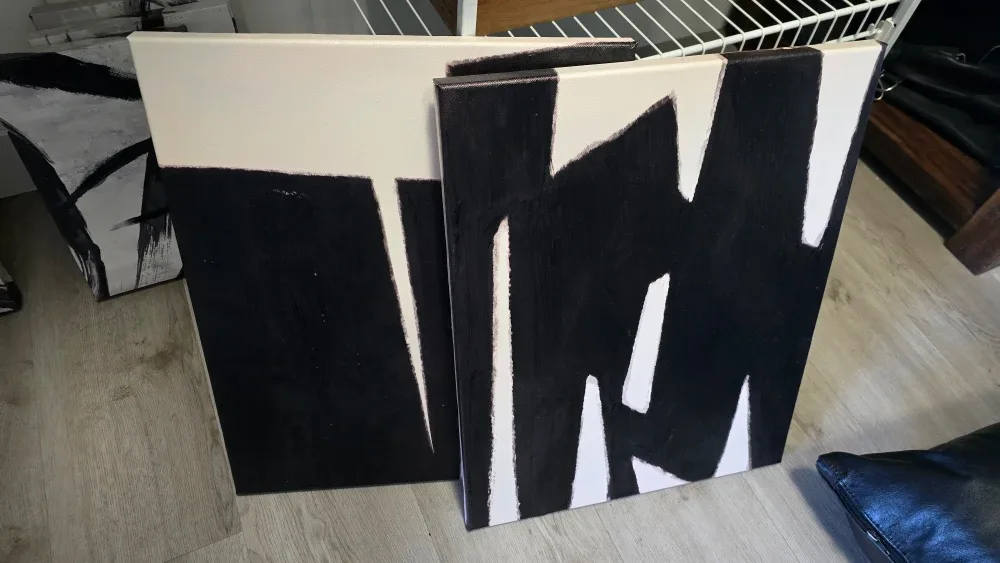 Black and White Abstract Canvas Art