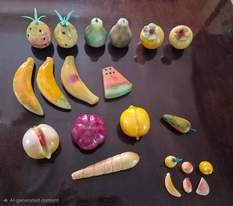 Vintage Italian Alabaster Marble Stone Fruit & Vegetables image indicator(2)