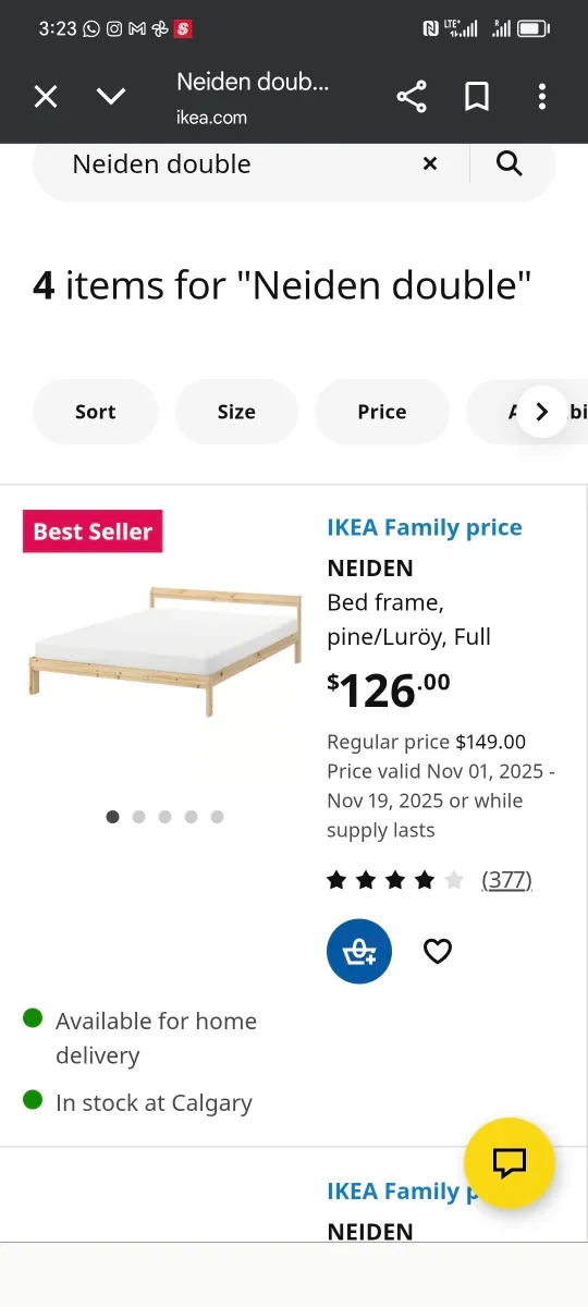 IKEA Neiden Full Bed Frame